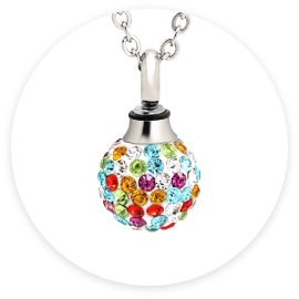 LovingPet - Colorful Crystal Ball Urn Pendant Necklace